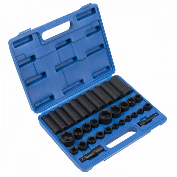 Impact Socket Set 32pc Standard / Deep 3 / 8″ & 1 / 2″Sq Drive Metric / Imperial