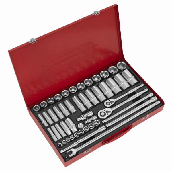 Socket Set 50pc 3 / 8″ & 1 / 2″Sq Drive 6pt WallDrive® – Metric