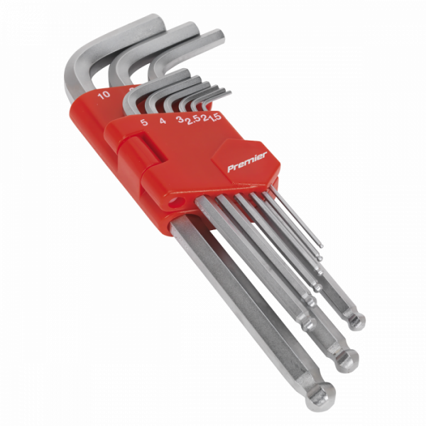 Ball-End Hex Key Set 9pc Long Metric