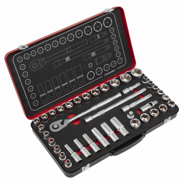 Socket Set 1 / 2″Sq Drive 40pc – Metric / Imperial – Premier Platinum