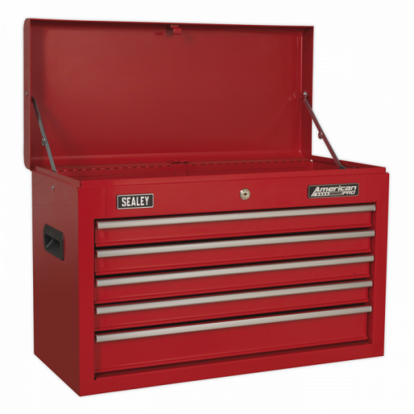 Topchest 5 Drawer with Ball-Bearing Slides – Red