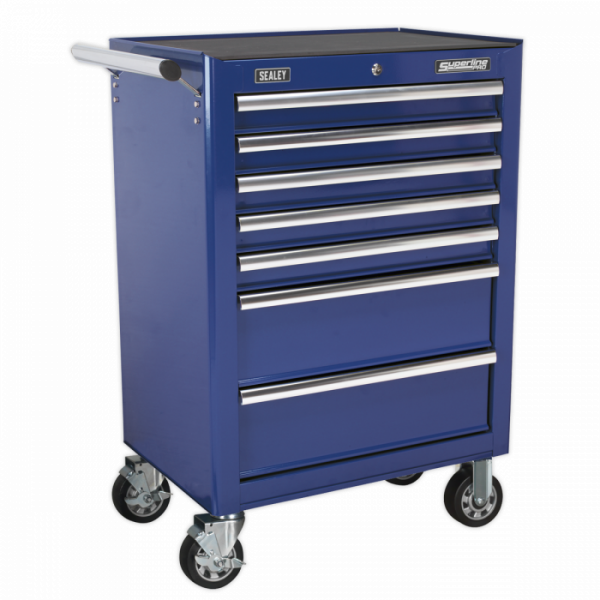 Rollcab 7 Drawer with Ball-Bearing Slides – Blue