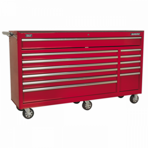 Rollcab 12 Drawer with Ball-Bearing Slides Heavy-Duty – Red