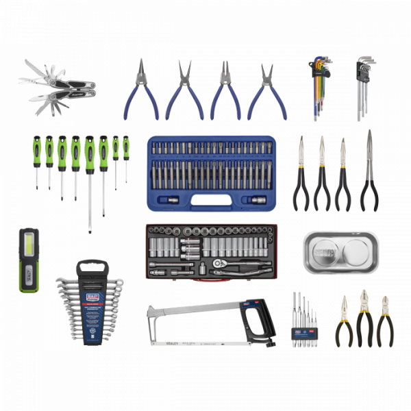 Topchest & Rollcab Combination 15 Drawer with Ball-Bearing Slides – Black & 148pc Tool Kit