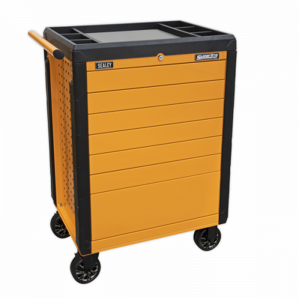 Rollcab 7 Drawer Push-To-Open – Orange