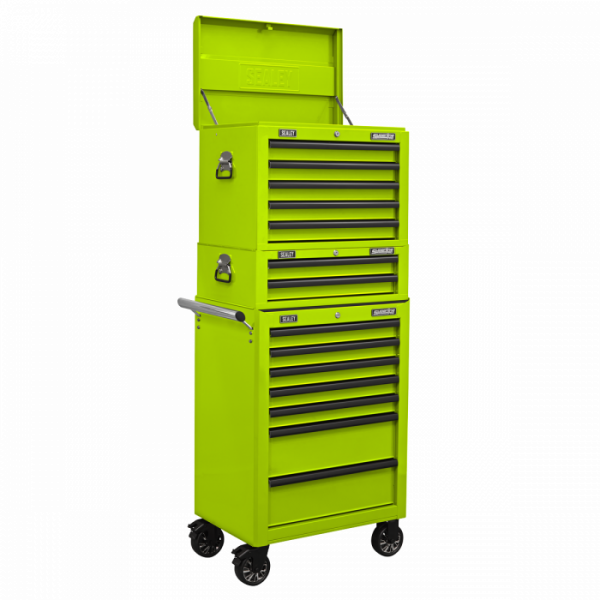 Topchest, Mid-Box Tool Chest & Rollcab Combination 14 Drawer with Ball-Bearing Slides – Green