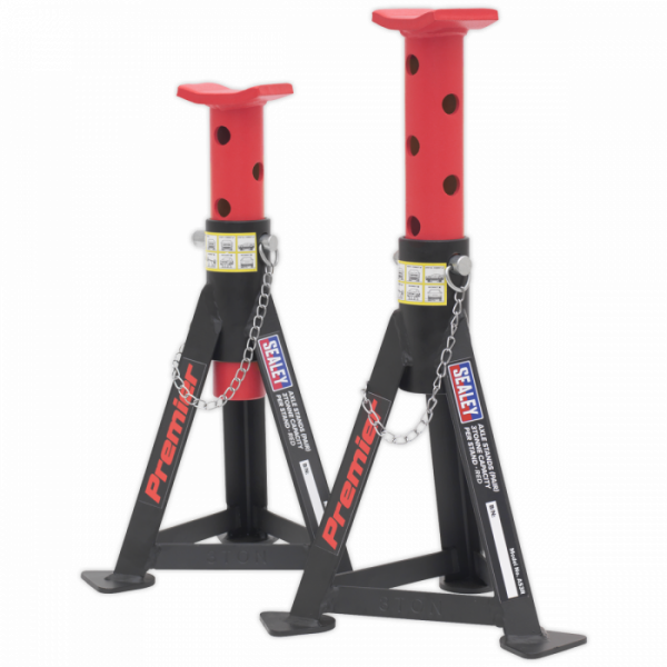 Axle Stands (Pair) 3 Tonne Capacity per Stand – Red