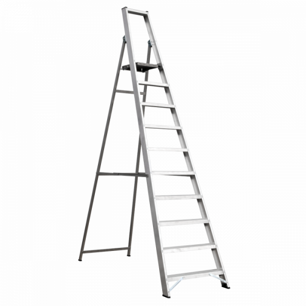 Aluminium Step Ladder 10-Tread Industrial BS EN 131