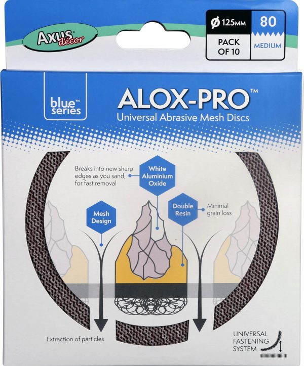 Alox-Pro Abrasive Mesh Sand Discs (Pack of 10) – 125mm  /  P80