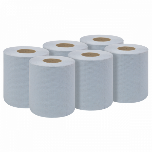 Blue Embossed 2-Ply Paper Roll 60m – Pack of 6