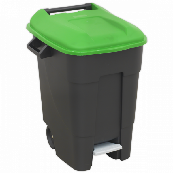 Refuse / Wheelie Bin with Foot Pedal 100L – Green