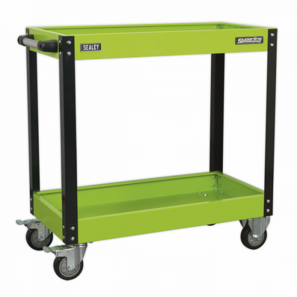 Workshop Trolley 2-Level Heavy-Duty – Hi-Vis Green