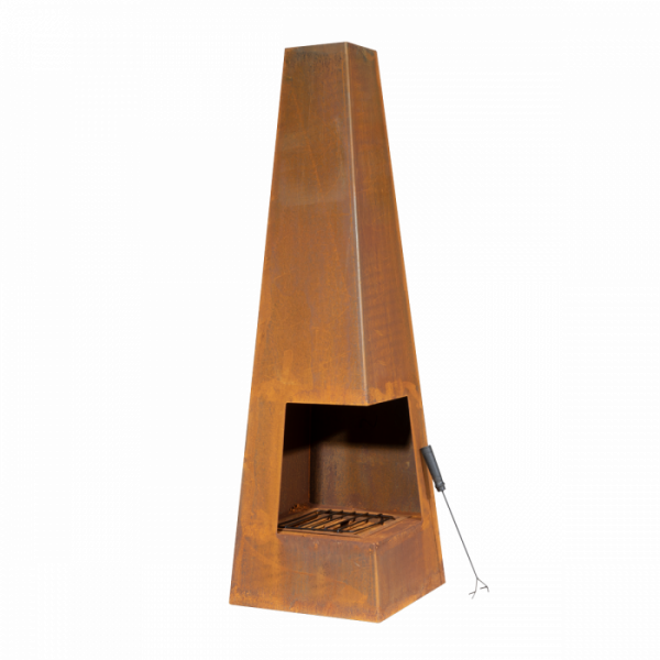 Dellonda Chiminea, Wood Burner, Heater for Outdoors W45cm x H150cm, Corten Steel