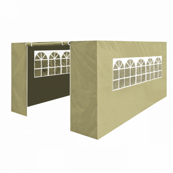 Dellonda Premium Side Walls / Doors / Windows for Gazebo / Marquee, Fits 3 x 4.5m Models – Beige