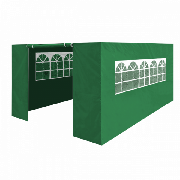 Dellonda Premium Side Walls / Doors / Windows for Gazebo / Marquee, Fits 3 x 4.5m Models – Dark Green