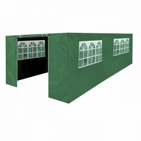 Dellonda Premium Side Walls / Doors / Windows for Gazebo / Marquee, Fits 3 x 6m Models – Dark Green