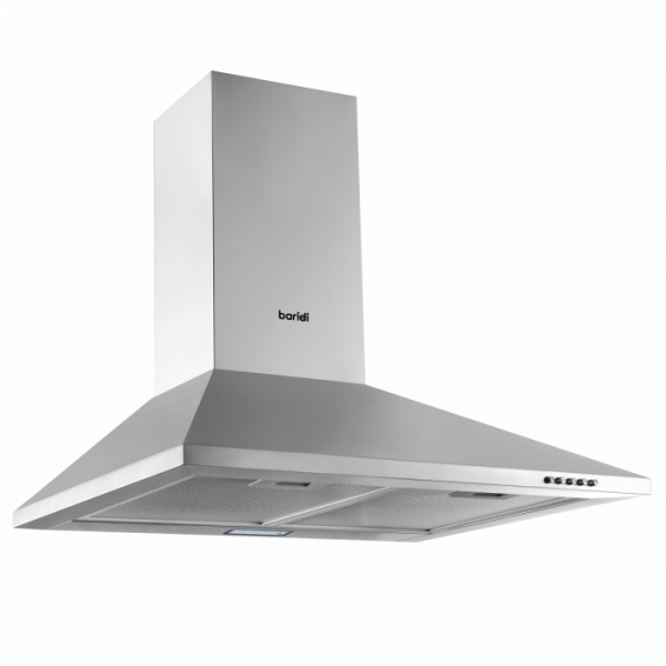 Baridi 60cm Chimney Style Cooker Hood with Carbon Filters, Stainless Steel