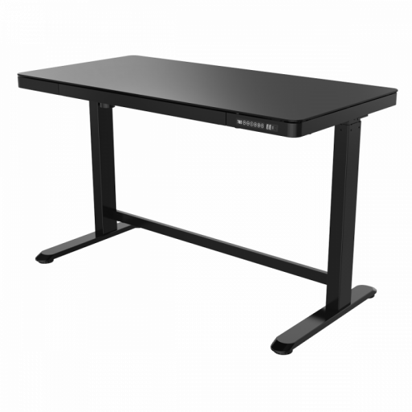 Dellonda Black Electric Adjustable Standing Desk with USB & Drawer, 1200 x 600mm