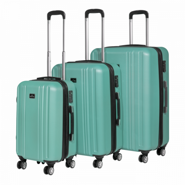 Dellonda Set 3-Piece Lightweight ABS Luggage Set with Integrated TSA Approved Combination Lock – Teal – DL126