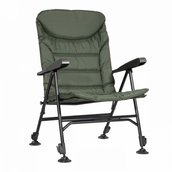 Dellonda Portable Fishing / Camping Chair, Reclining, Adjustable Height, Water Resistant, Rotating Feet for Multiple Terrain, Foldable