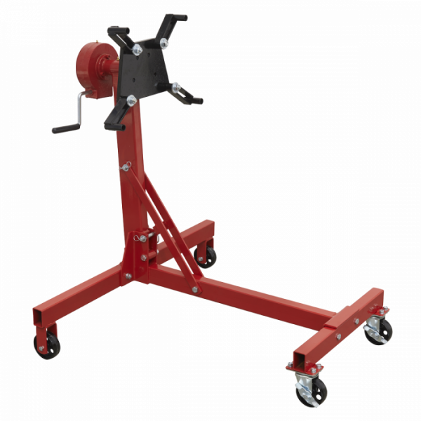 Folding 360º Rotating Engine Stand with Geared Handle Drive, 450kg Capacity