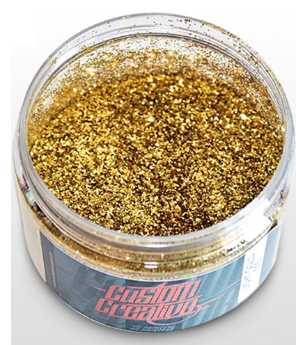 CUSTOM CREATIVE Special-Effect Finish Flakes (Size 008) 120ml – Light Gold