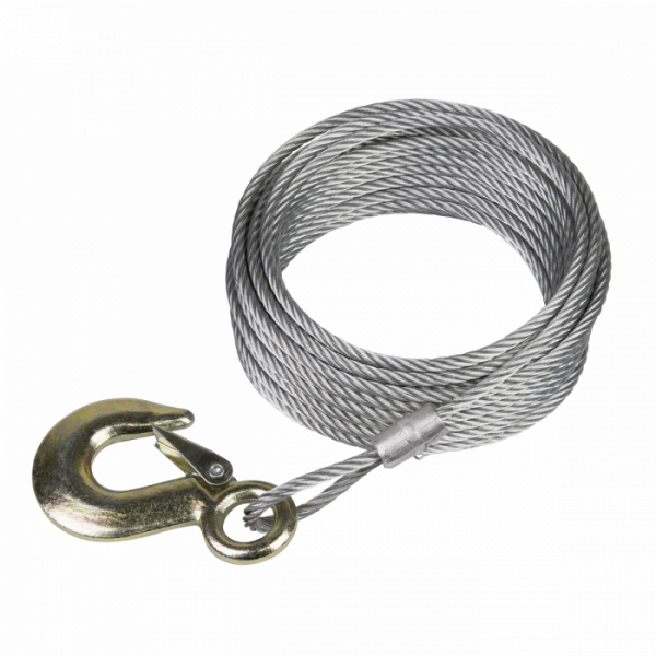 Winch Cable / Wire Rope Ø5.1mm x 10m 810kg Breaking Strength with Forged Hook