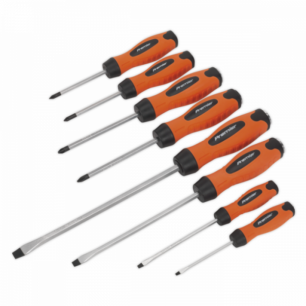 Screwdriver Set 8pc Hammer-Thru Hi-Vis Orange