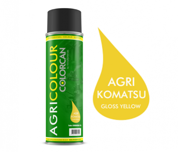 COLORCAN® KOMASTU YELLOW 1K ACRYLIC SPRAY PAINT – 500ML