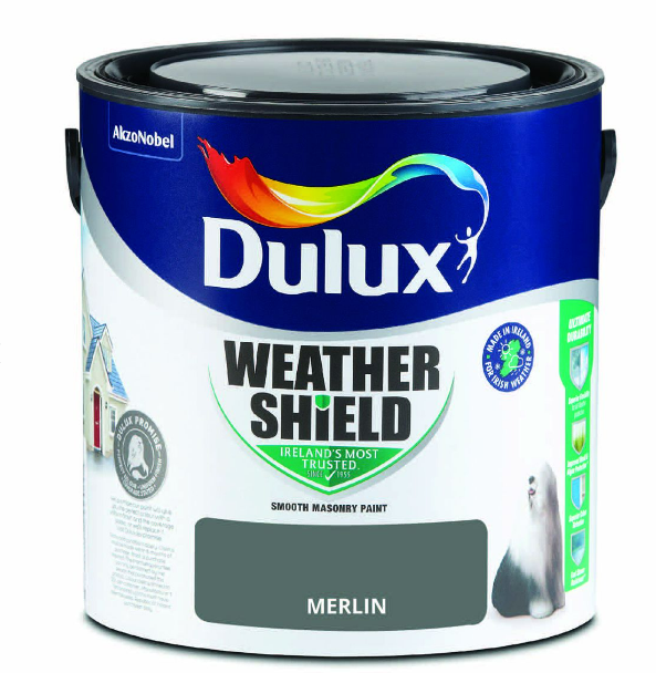 Dulux Weathershield Smooth Masonry Paint, Merlin – 2.5L