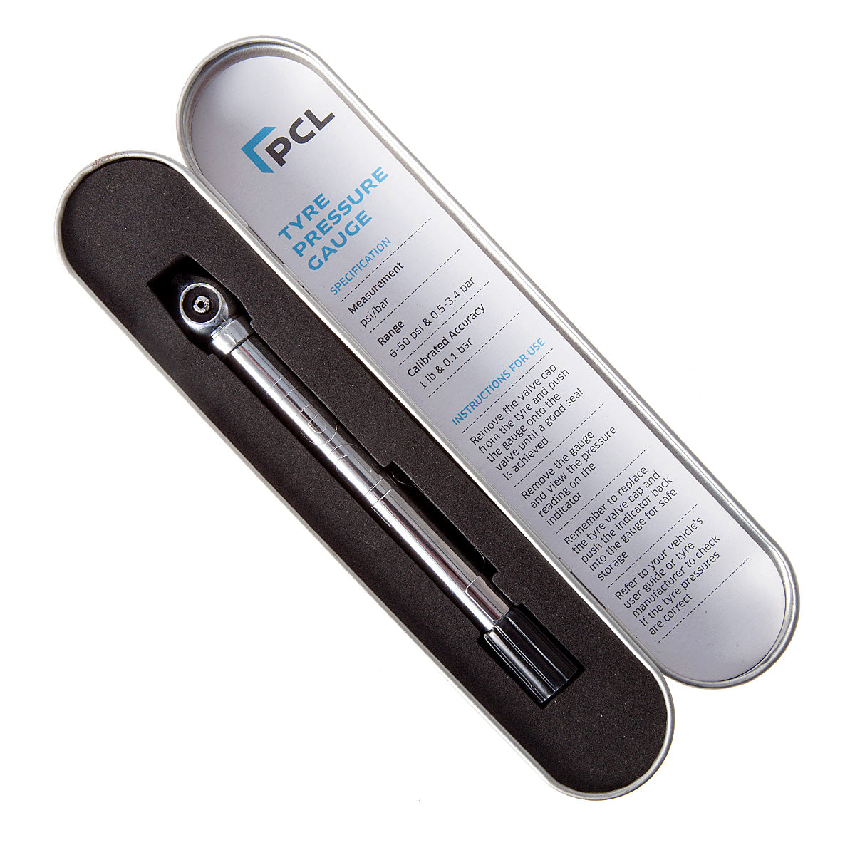 PCL TPG1H17 Tyre Pressure Pocket Gauge 6-50 PSI
