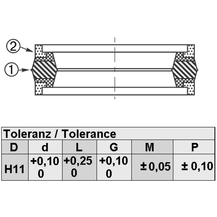 Piston seal set D11W 50.8x34.92x19.45