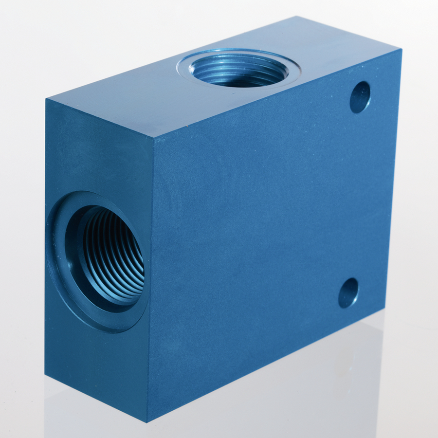 Valve housing 3-way SAE08 IGR3/8" Alu