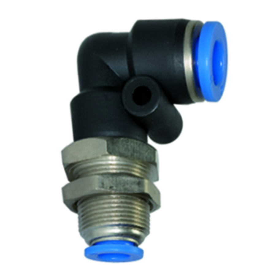 Bulkhead connector, elbow type