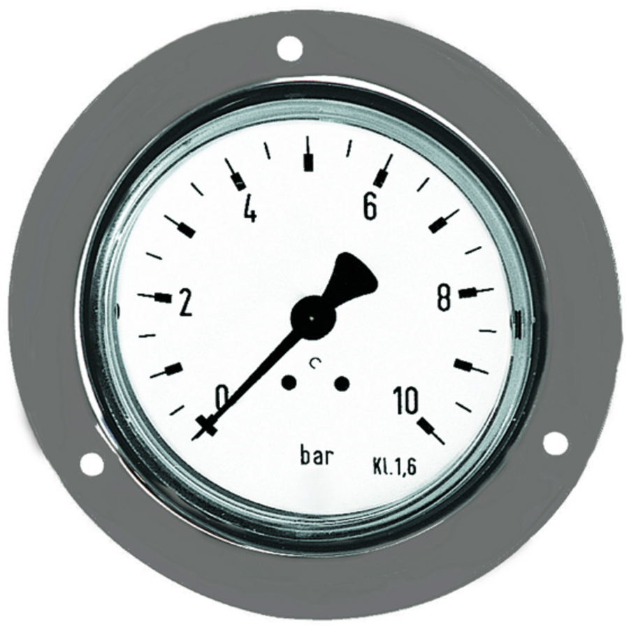 Standard pressure gauge with front ring