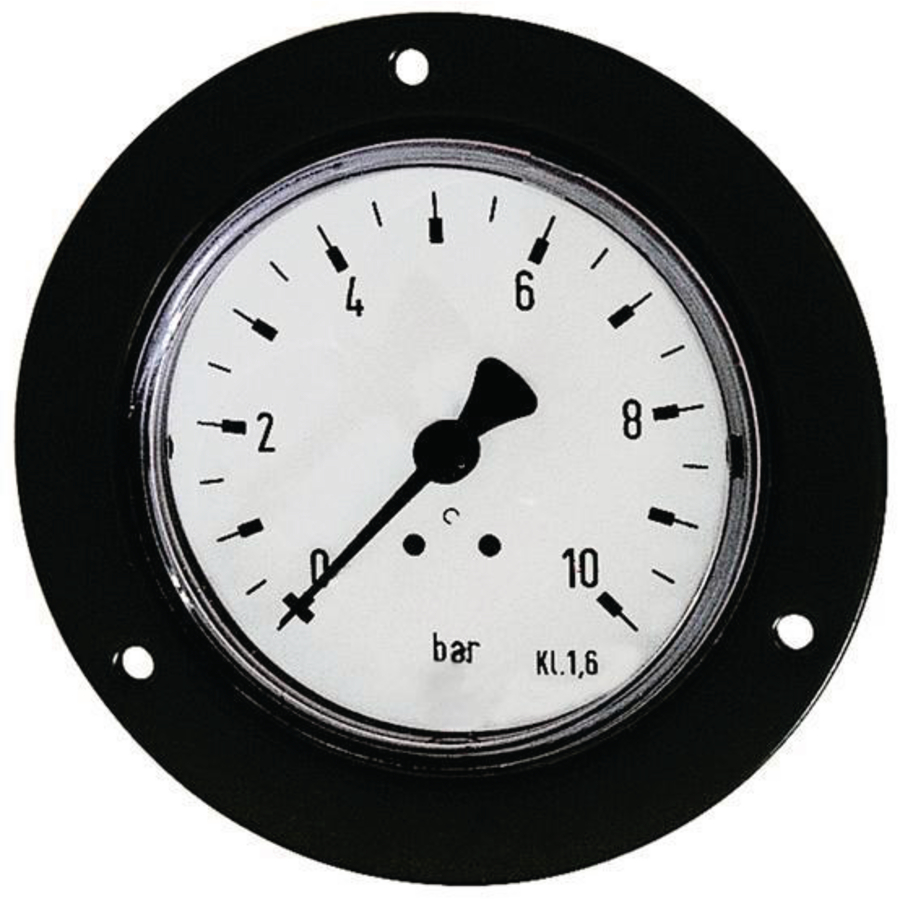 Standard pressure gauge with front ring