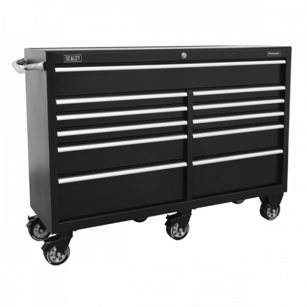 Rollcab 11 Drawer 1430mm Extra-Wide Heavy-Duty Black