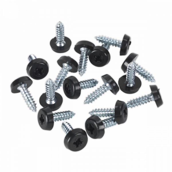 Numberplate Screw Plastic Enclosed Head 4.8 x 18mm Black Pack of 50