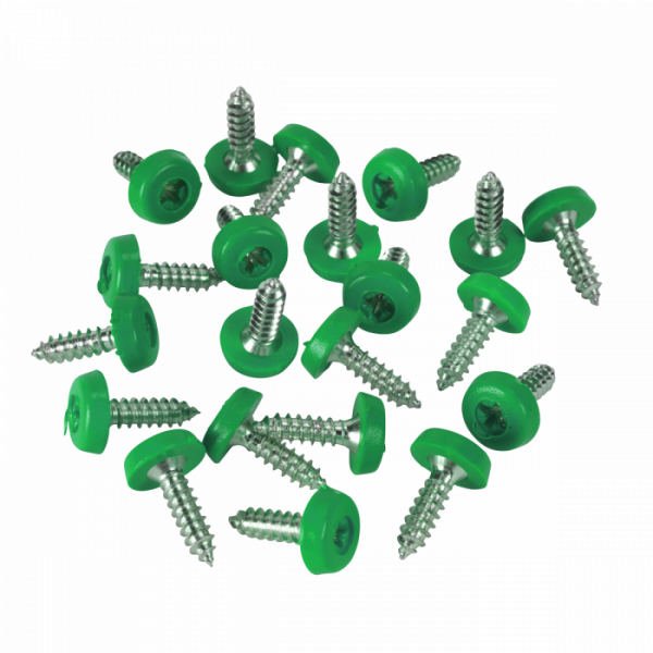 Green Numberplate Screws 4.8 x 18mm – Pack of 50