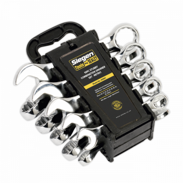 Combination Spanner Set 10pc Stubby Metric