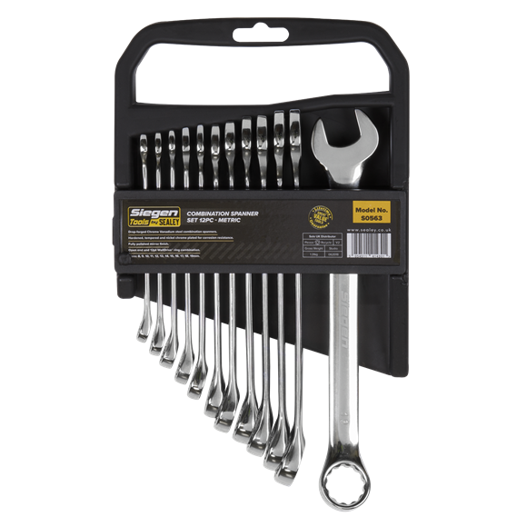 SEALEY COMBINATION SPANNER SET 12PC METRIC