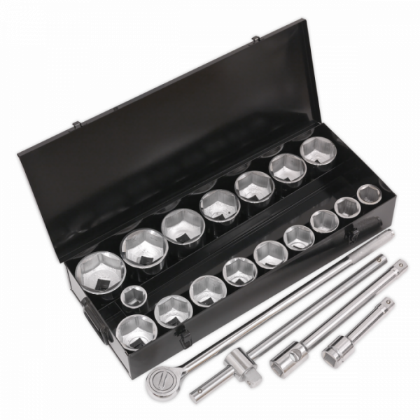 Socket Set 21pc 1″Sq Drive 6pt WallDrive® Metric