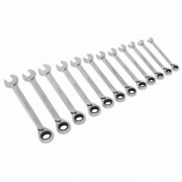 Reversible Ratchet Combination Spanner Set 12pc Metric