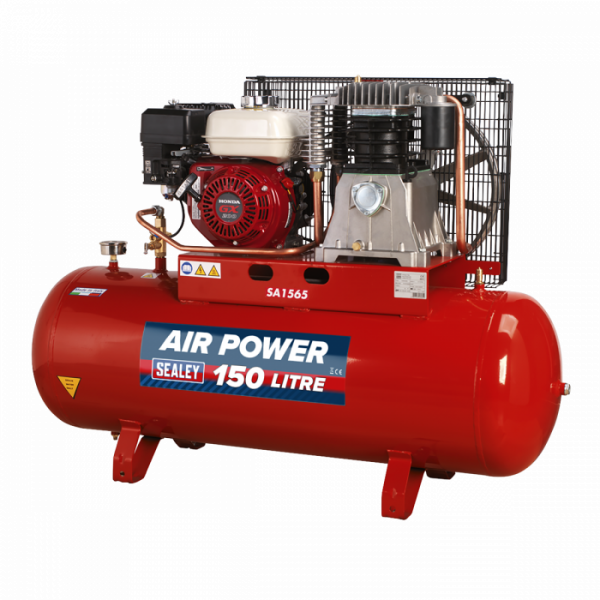 Air Compressor 150L Belt Drive Petrol Engine 6.5hp