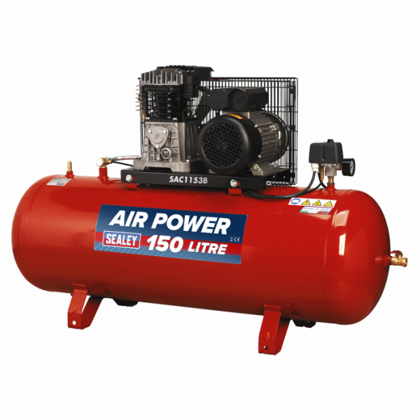 Air Compressor 150L Belt Drive 3hp with Cast Cylinders