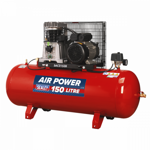 Air Compressor 150L Belt Drive 3hp with Cast Cylinders