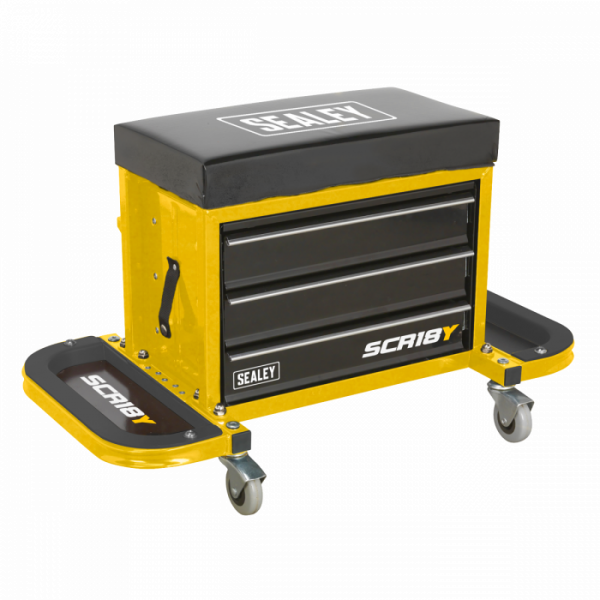 Mechanic’s Utility Seat & Toolbox – Yellow