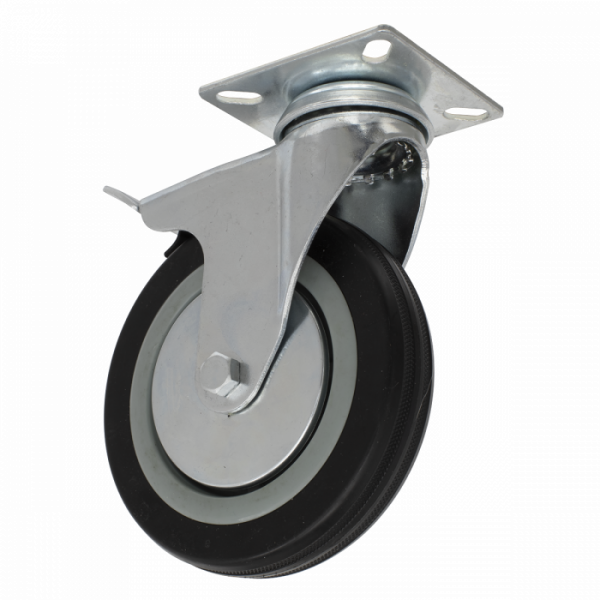 Castor Wheel Swivel Plate with Brake Ø125mm