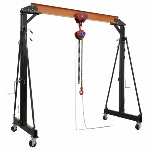 Portable Lifting Gantry Crane Adjustable 2 Tonne & Hoist Combo