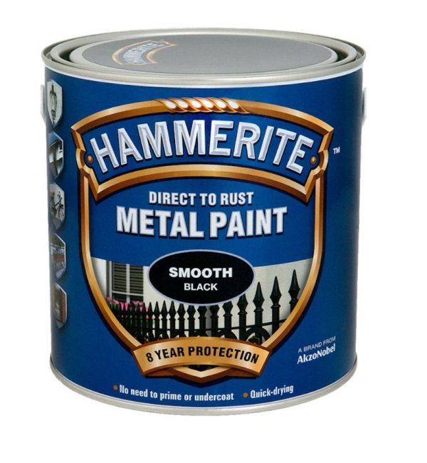 Hammerite Smooth Black – 2.5L